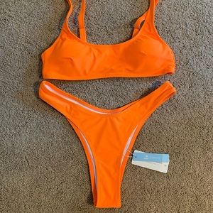 Cupshe neon orange bikini